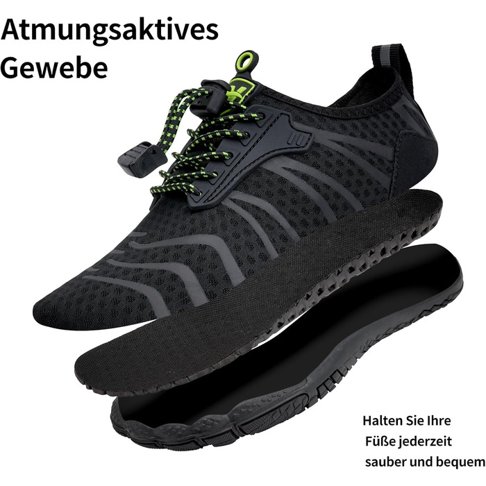 WateLves Взуття для плавання та трейлраннінгу (унісекс) - чорний, 45 EU