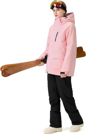 Жіночий комплект гірськолижний HOTIAN: куртка та штани, водонепроникний, вітронепроникний, теплий, для сноубордингу та гірськолижного спорту, M, DBK+BK