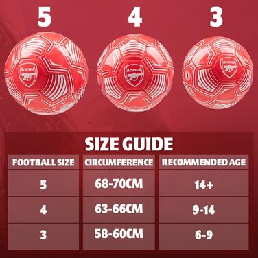 Футбольний м’яч Arsenal FC, офіційний, розмір 3/4/5, червоний, подарунок для фанатів