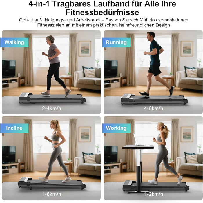 Walking Pad - компактний біговий тренажер для дому та офісу. Тиха, портативна бігова доріжка з регулюванням нахилу (5%)