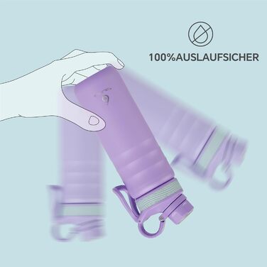 Вакуумна пляшка для води IDEUS 710 мл, нержавіюча сталь, спортивна, подвійні стінки, герметична, фіолетова