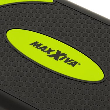 Степ-платформа MAXXIVA для фітнесу, аеробіки, регульована висота 10/15/20 см, 80x30,5 см, для дому, тренувань, зелено-чорна
