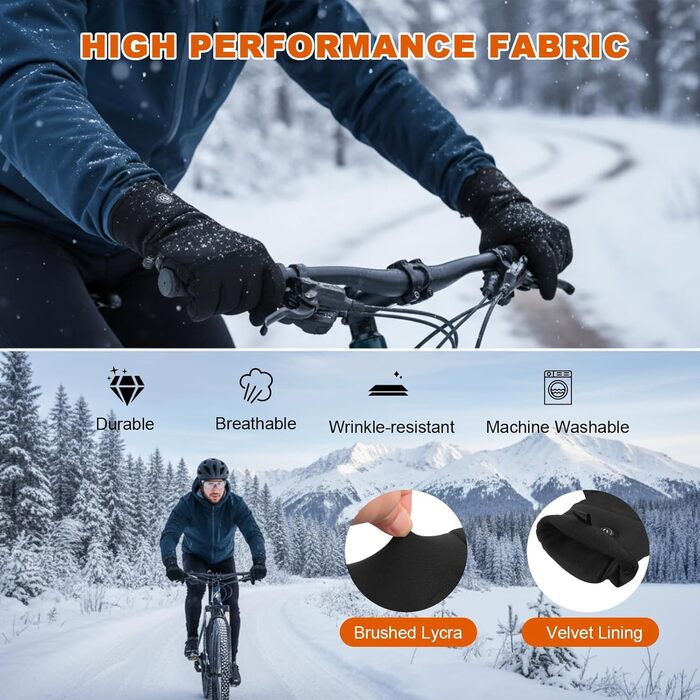 Обогревні рукавички-внутрішні рукавички для чоловіків та жінок, акумулятор 7,4 В, 3 режими нагріву (40-65°C), сенсорний екран, для роботи на відкритому повітрі, зимових видів спорту (XS-S)