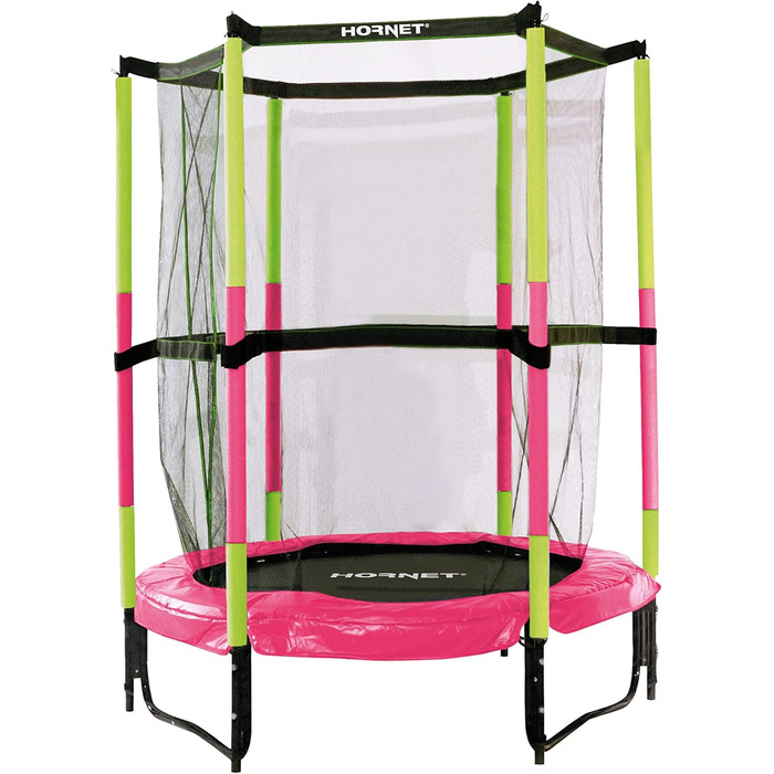 Дитячий батут Hudora Hornet з сіткою безпеки - 140 см (рожевий)