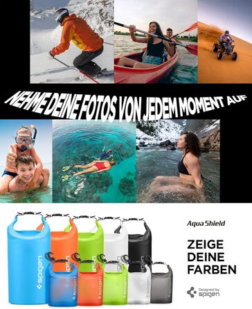 Набір водонепроникних сумок Spigen Dry Bag Set [Aqua Shield] 20L+21L - для пляжу, плавання, кемпінгу, каякінгу, човнів - чорний
