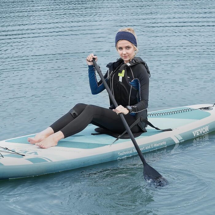 Надувна SUP-дошка VEVOR 323x84x15 см з сидінням, комплект: весло, насос, рюкзак, аксесуари, для дорослих та підлітків, синя
