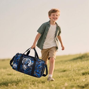 Спортивна сумка для дітей з відділенням для взуття та мокрих речей. Дитяча пляжна сумка для хлопчиків та дівчаток. Сумка для плавання, подорожей, фітнесу (Принц Graffiti Blue)