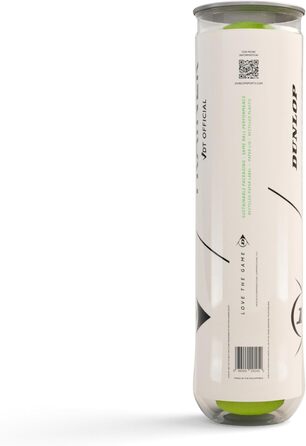 Тренувальний тенісний м'яч Dunlop VDT Premium, офіційний - для ґрунту, хард-корту та трави (4 шт.)