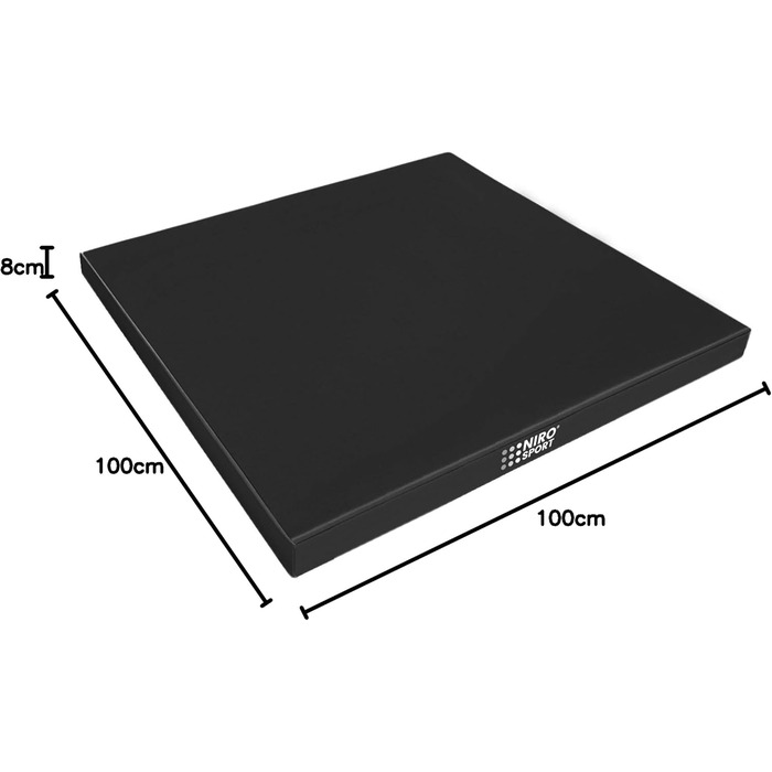 Гімнастичний мат NiroSport 100x100x8 см, м'який, для фітнесу, тренувань, спортивний, захисний, червоний, вироблено в Німеччині