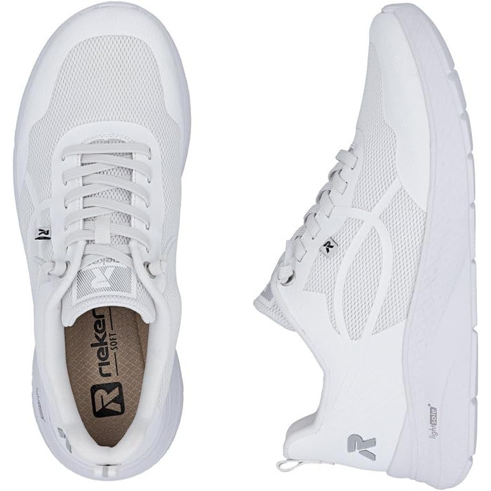 Жіночі білі кеди Rieker Low-Top M8551, низькі прогулянкові кросівки зі знімною устілкою, розмір 41 EU