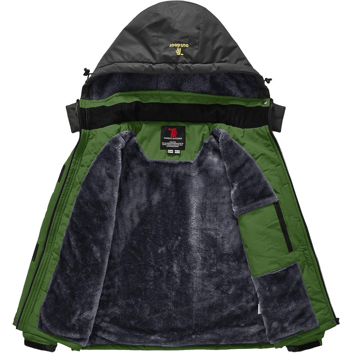 Жіноча зимова куртка YSENTO: водонепроникна, софтшелл, флісова, функціональна з капюшоном, білий (S, зелений)