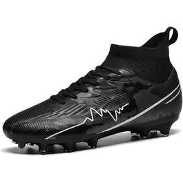 Чоловічі футбольні бутси для штучного поля, дитячі та підліткові, для тренувань та гри, чорні, 45 EU