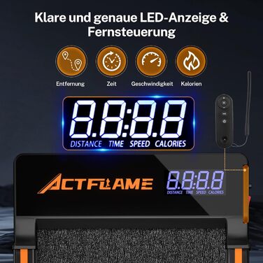 ACTFLAME Ходункова доріжка з нахилом для дому та офісу, 4 в 1, 2.5 PS, компактна (Чорний)