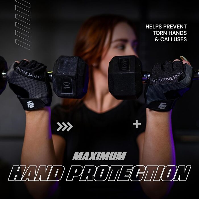 Рукавички для важкої атлетики Fit Active Sports Max Grip (чоловічі/жіночі, сірі, L) - для тренажерного залу, фітнесу, велоспорту, з антиковзким покриттям