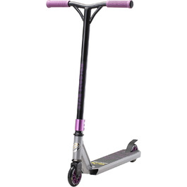 Трюковий самокат STAR SCOOTER для дітей від 7 років та дорослих, до 100 кг, 100 мм, алюмінієвий, сірий і фіолетовий, для початківців