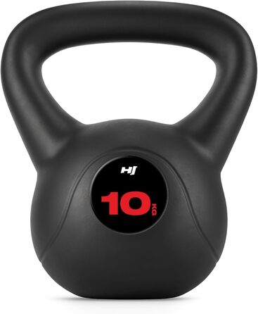 Кетлбел Hop-Sport 10 кг: пластикова гиря для всього тіла, зручні ручки, обладнання для домашнього спортзалу