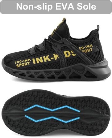 Дитячі кросівки для тренувань: легкі, дихаючі, спортивні (33 EU, чорний)