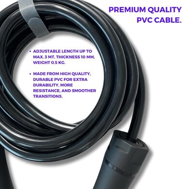 Скакалка Elevate Gravity Heavy Rope 3 м, 10 мм, обтяжена PVC для кардіо, схуднення та зміцнення м'язів, для дому та вулиці