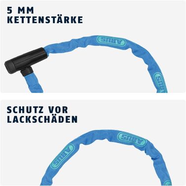 Замок ланцюговий ABUS Steel-O-Chain 5805K для велосипеда, сталевий, рівень безпеки 5, 75 см, синій