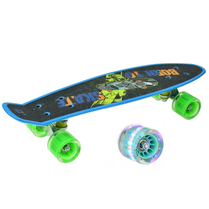 Скейтборд Aurora FB graffiti: 56 см, навантаження до 100 кг, колеса 60 мм 82A, підшипники ABEC-7