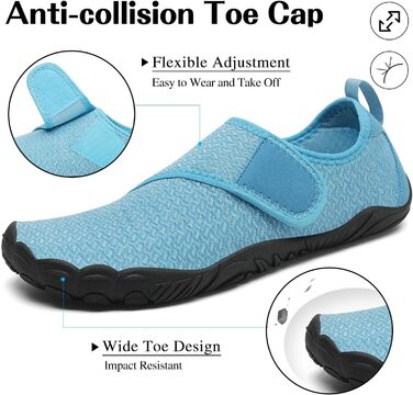 Шкарпетки-капці для плавання Mishansha: швидко сохнуть, неслизькі, для відпочинку на пляжі, розмір 36-46, блакитний