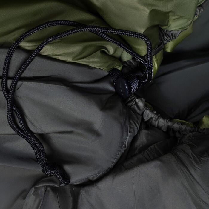 Сплячий мішок Alpinus Ultralight Pro 1000 для дорослих, 215 x 80 см, зелений, двошарова ізоляція, компресійний чохол