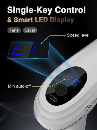 Масажер для тіла Cotsoco з подовженим насадженням, масажний пістолет для спини з 4 насадками та 6 рівнями швидкості, подарунок для чоловіків та жінок, чорний