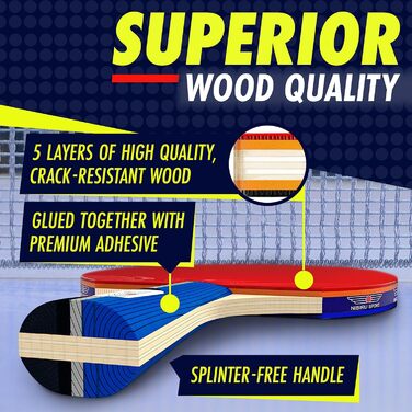 NIBIRU SPORT Професійний набір для настільного тенісу з регульованою сіткою, м'ячами та стійками (4 зірки). Комплектація: сітка, м'ячі, стійки, сумка для зберігання. Підходить для гри в приміщенні та на вулиці.