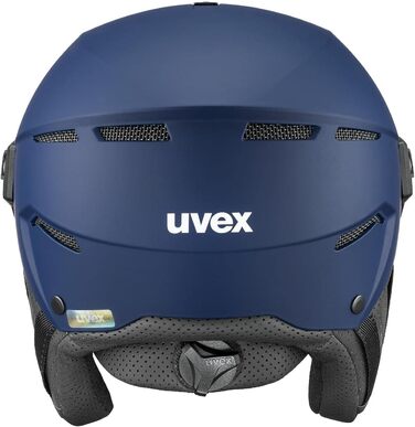 Гірськолижний шолом з візором uvex Instinct, унісекс, темно-синій, 56-58 см