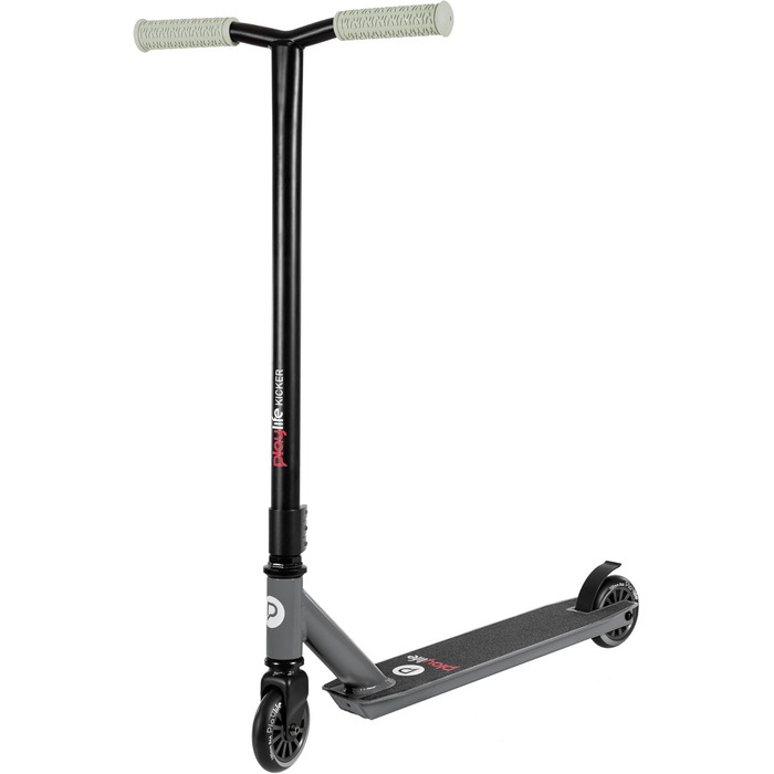 Трюковий самокат Playlife Kicker Smoke, чорний/сірий, 100мм, колеса 84A, підшипники ABEC 7