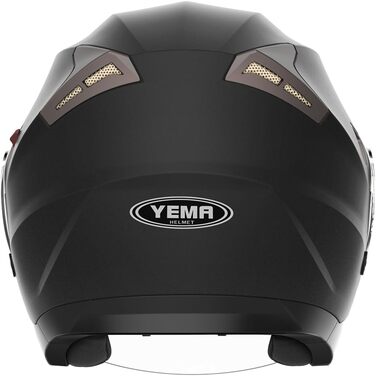 Мотоциклетний шолом YEMA YM-627 чорний матовий з подвійним візором і сонцезахисним козирком, ECE, для жінок та чоловіків