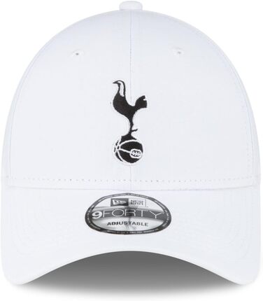 Кепка New Era 9Forty з регульованим розміром, бейсболка з вигнутим козирком, логотип команди, серії A, Прем'єр-ліга, універсальний розмір (білий)