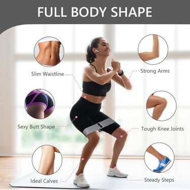 Фітнес-резинки Flintronic для стегон, набір еластичних стрічок для фітнесу, йоги, пілатесу, силових тренувань, тренувань ніг (C-чорний+D-темно-сірий+С-світло-сірий)