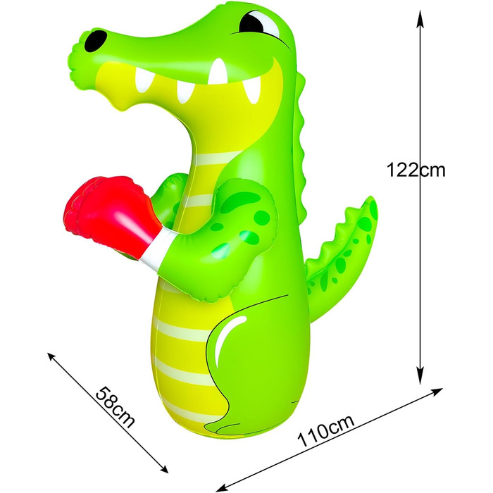 Дитячий боксерський мішок з підставкою для кікбоксингу. Надувний боксерський манекен Crocodile. Для хлопчиків, спорт, активний відпочинок на вулиці