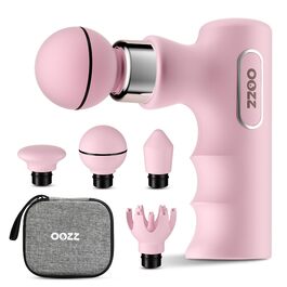 Масажний пістолет OOZZ Mini OZ-3621: портативний, 5 рівнів інтенсивності, 4 насадки, для тіла, ідеальний подарунок для жінок