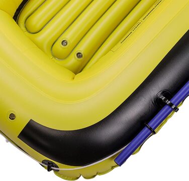 Надувне човен DEMA для 2 осіб (150 кг) з веслами та насосом, жовто-сірий