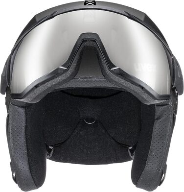 Гірськолижний шолом Uvex Instinct Visor з візором, чорний матовий, розмір 60-62 см, для чоловіків та жінок, індивідуальне регулювання