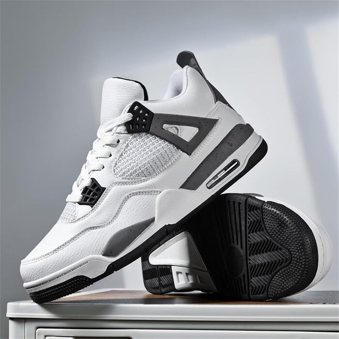 Кросівки Marbury Air 4 Retro: чоловічі та жіночі, для скейтбордингу, бігу, занять спортом, ходьби та баскетболу. Розмір 39 EU, білий/сірий