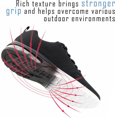 Спортивні кросівки Hitmars для чоловіків та жінок з повітряною подушкою, розмір 36-48, 44 EU, чорно-білі