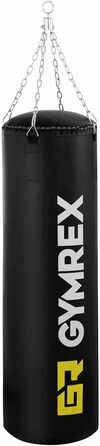 Боксерський мішок Gymrex, наповнений, для дорослих, Ø 40 x 120 см, підвісний, з чотириточковим сталевим ланцюгом, для дому, для боксу, пісочний мішок