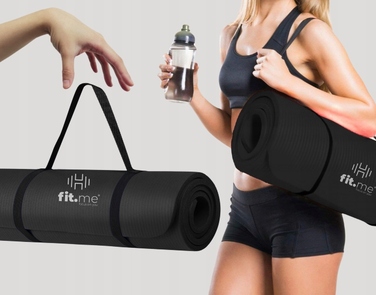 Килимок для фітнесу Fit.Me, 182 см x 60 см, чорний