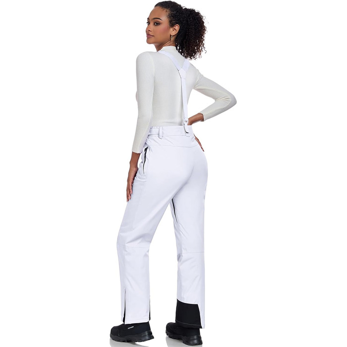 WOWULOVELY Жіночий зимовий костюм для катання на лижах, водонепроникний, вітронепроникний, комплект куртки та штанів, ізольований сніговий костюм, для сноубордингу, білий (XL, White-f)