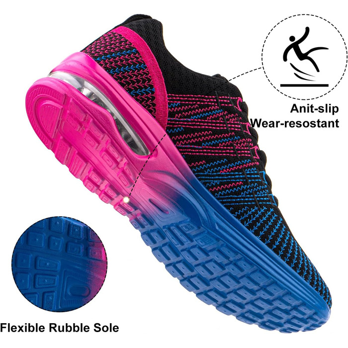 Жіночі кросівки для бігу Hitmars: дихаючі, з амортизацією, антиковзкі, легкі, для бігу по вулицях, фітнесу, ходьби, розмір EU 36-42 (фіолетово-блакитні)