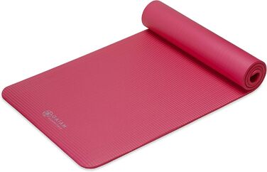 Yogamat Gaiam Essentials товстий (1 см) рожевий 183x61 см з ременем для зручного транспортування - килимок для йоги та фітнесу