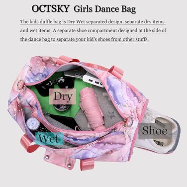 Спортивна сумка для підлітків з відділеннями для взуття та мокрого одягу, рожевий мармур (07)