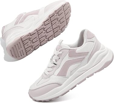 Жіночі кросівки для ходьби Tuopin Modische: дихаюча сітка, антиковзаюча підошва, кольори бежевий та рожевий (39.5 EU)