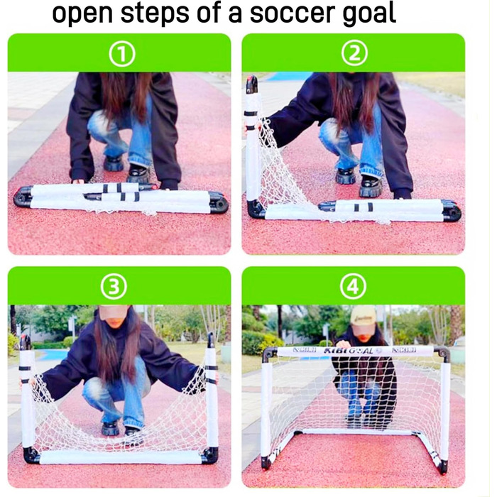 Дитячі ворота для футболу KiBiGOAL 115x80 см, складані - ідеально для гри в саду та в приміщенні, для дітей 4-11 років