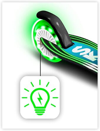 Самокат складаний чорний SKIDS CONTROL з поліпропіленовою декою та колесами LIGHTNING