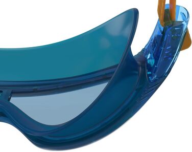 Дитяча маска для плавання Speedo Biofuse Rift, антифог, захист від протікання, синьо-оранжева, універсальний розмір