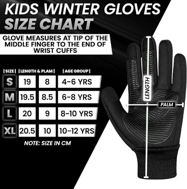 Водонепроникні дитячі рукавички для велосипеда, Touchscreen зимові рукавички для дітей 4–12 років, неслизькі та теплі, Softshell спортивні рукавички для дітей (Small [4-6 ], Райдуга)